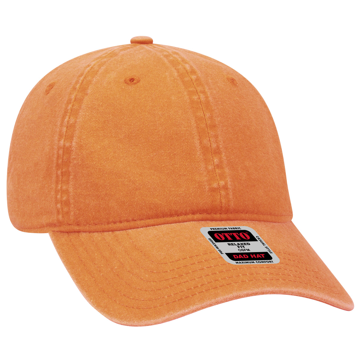 Otto Cap 18-202 6 Panel Low Profile Dad Hat - Pumpkin Orange