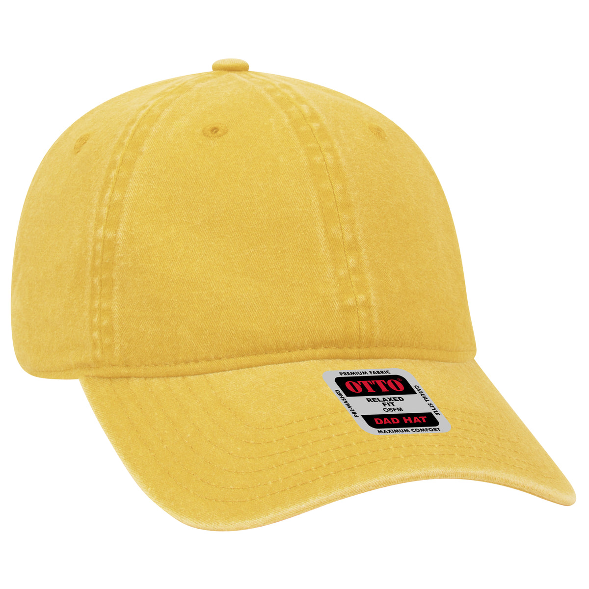 Otto Cap 18-202 6 Panel Low Profile Dad Hat - Bright Yellow