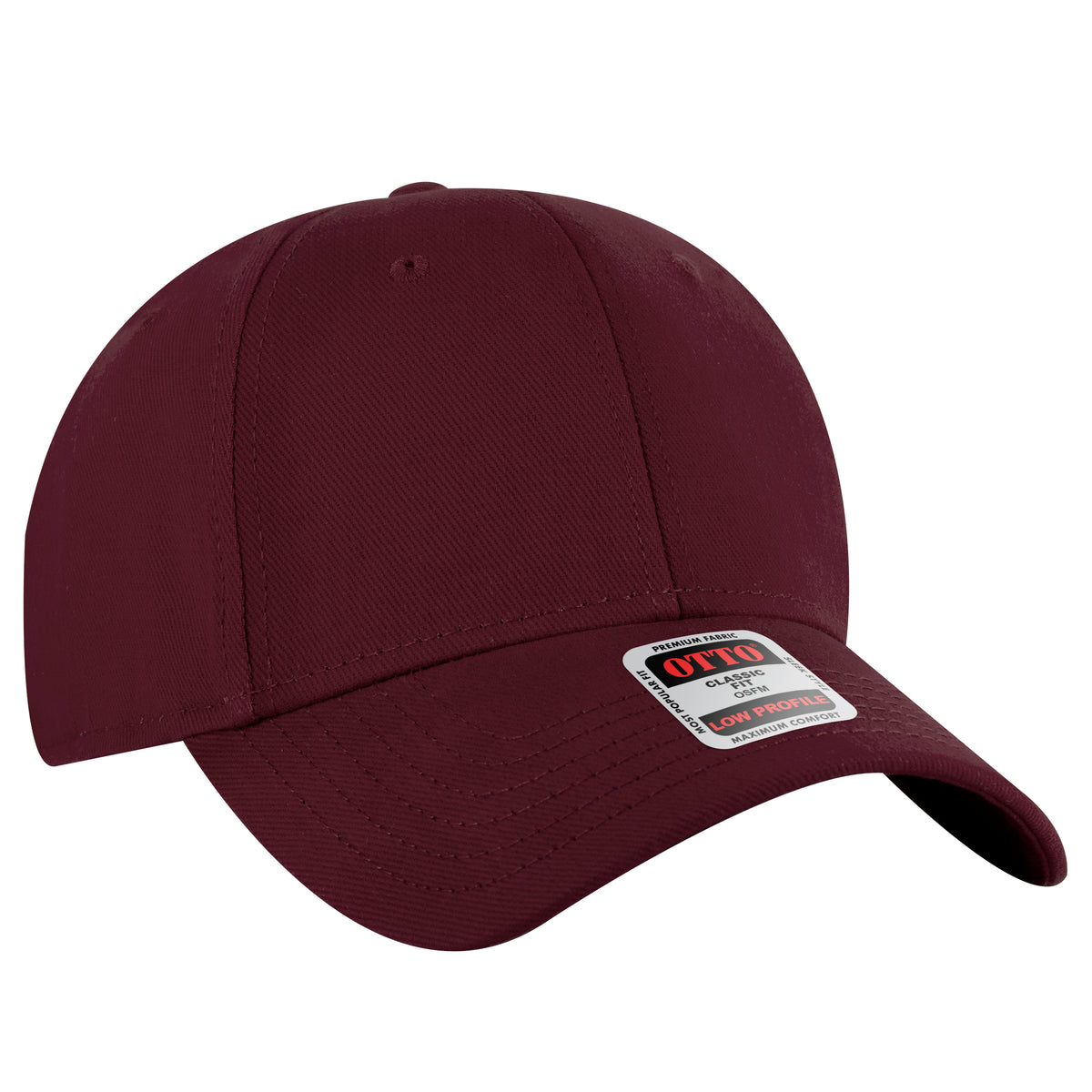Otto Cap 19-251 6 Panel Low Profile Baseball Cap - Maroon
