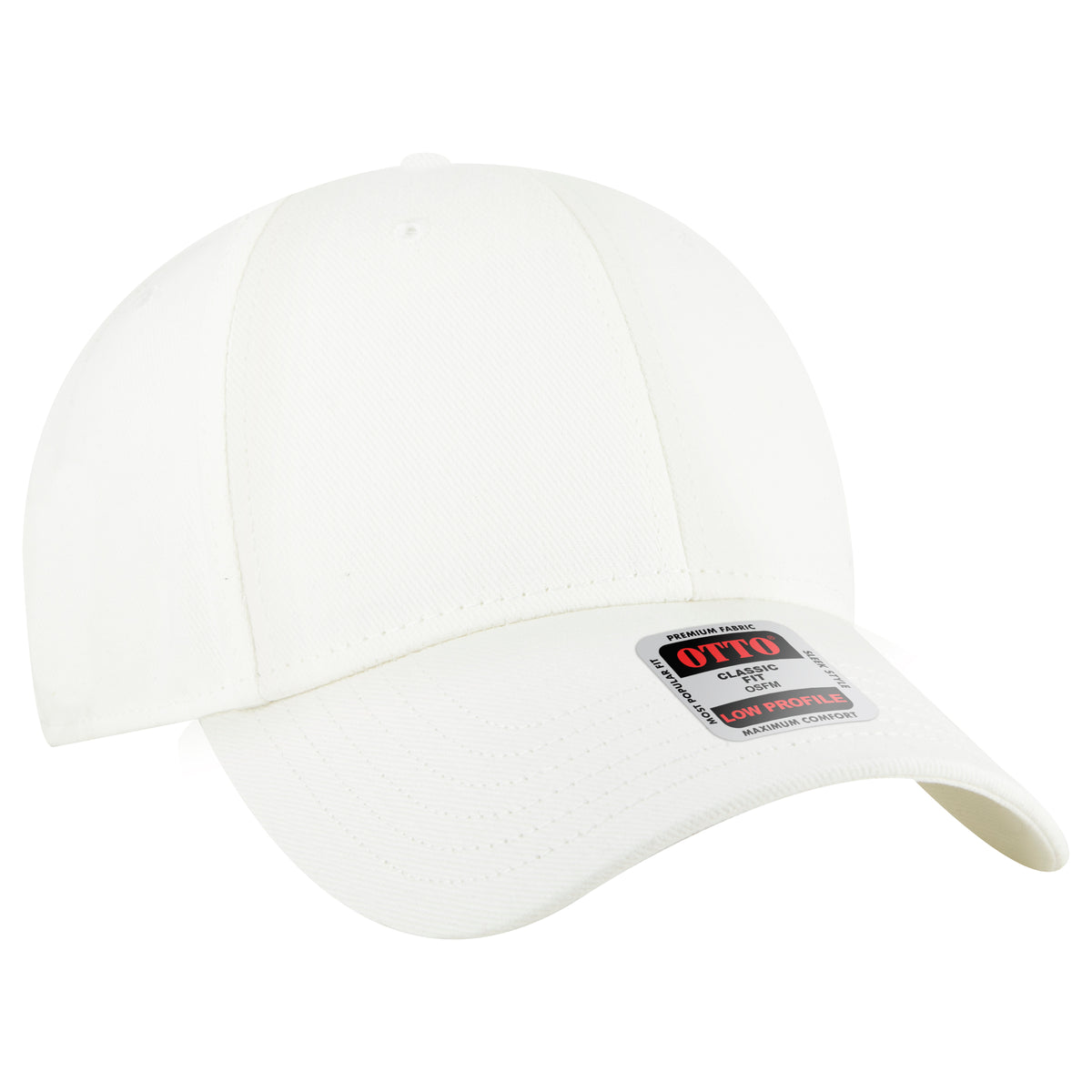 Otto Cap 19-251 6 Panel Low Profile Baseball Cap - White