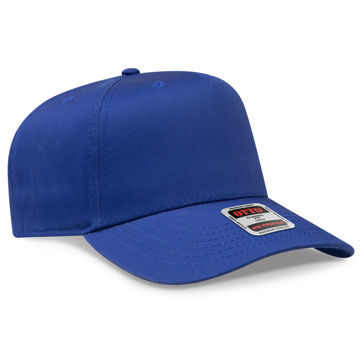 Otto Cap 31-069 5 Panel Mid Profile Baseball Cap - Royal