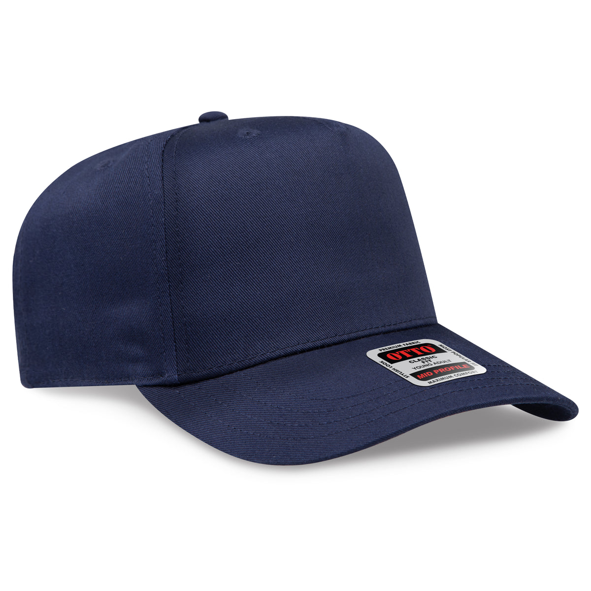 Otto Cap 31-069 5 Panel Mid Profile Baseball Cap - Navy