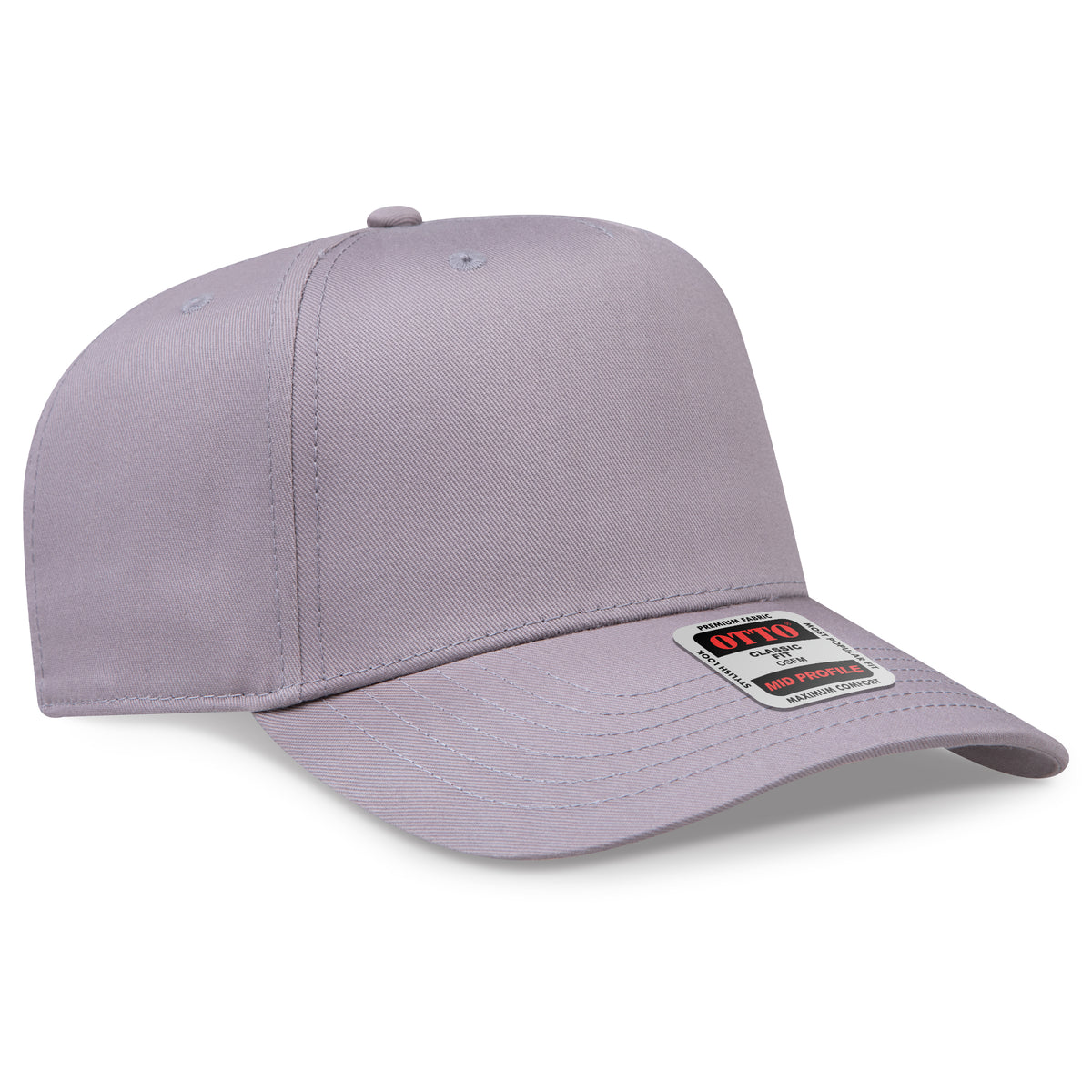 Otto Cap 31-069 5 Panel Mid Profile Baseball Cap - Gray