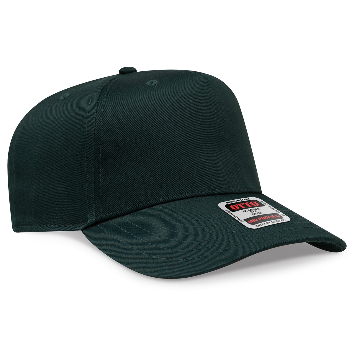 Otto Cap 31-069 5 Panel Mid Profile Baseball Cap - Dark Green