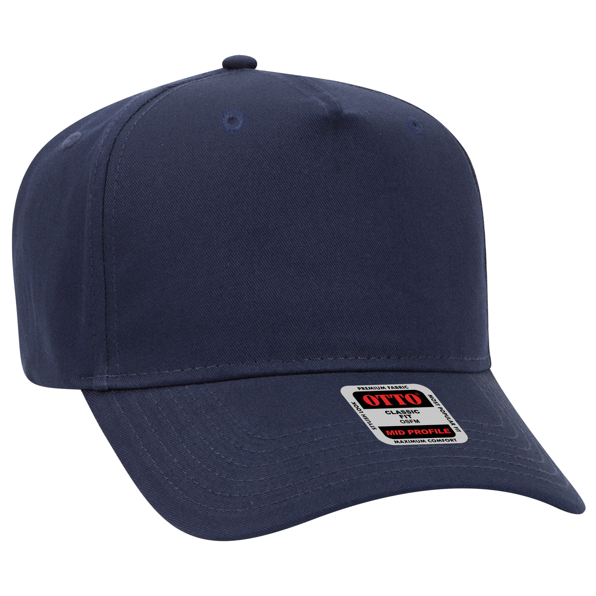 Otto Cap 31-538 5 Panel Mid Profile Baseball Cap - Navy