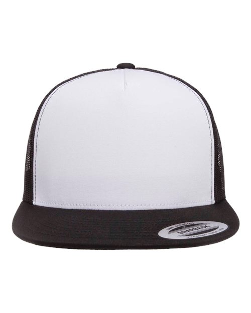 YP Classics Classic Five-Panel Trucker Cap - Black/ White/ Black