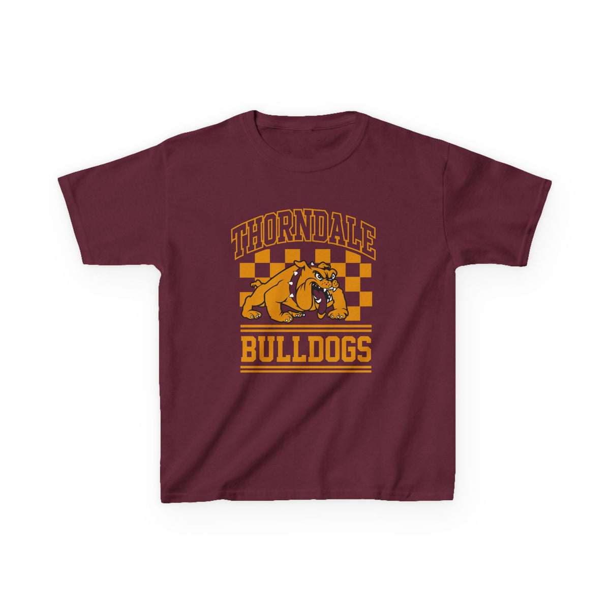 Thorndale Bulldogs Kids T‑Shirt — Youth School Spirit Tee (Maroon & Gold) - Maroon