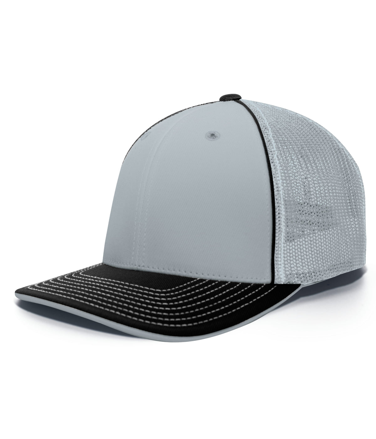 Pacific Headwear Trucker Flexfit Cap - SILVER/BLACK