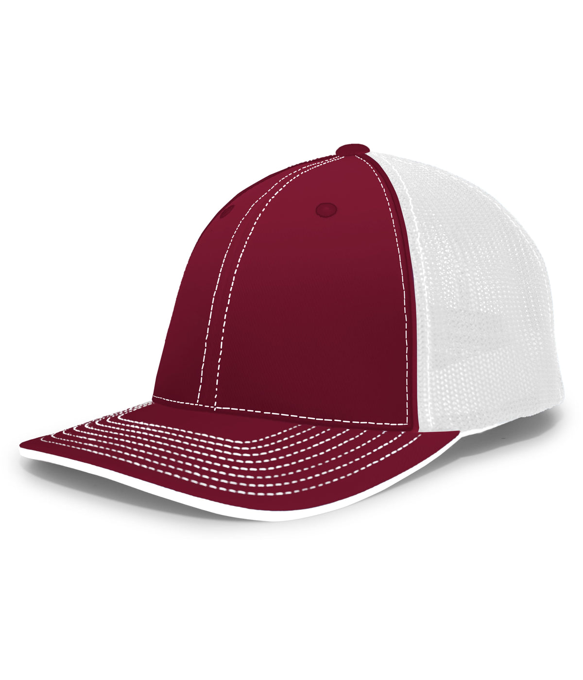 Pacific Headwear Trucker Flexfit Cap - CARDINAL/WHITE