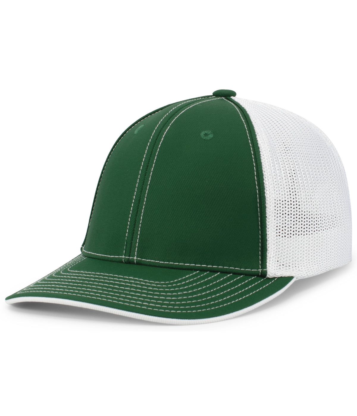 Pacific Headwear Trucker Flexfit Cap - DARK GREEN/WHITE