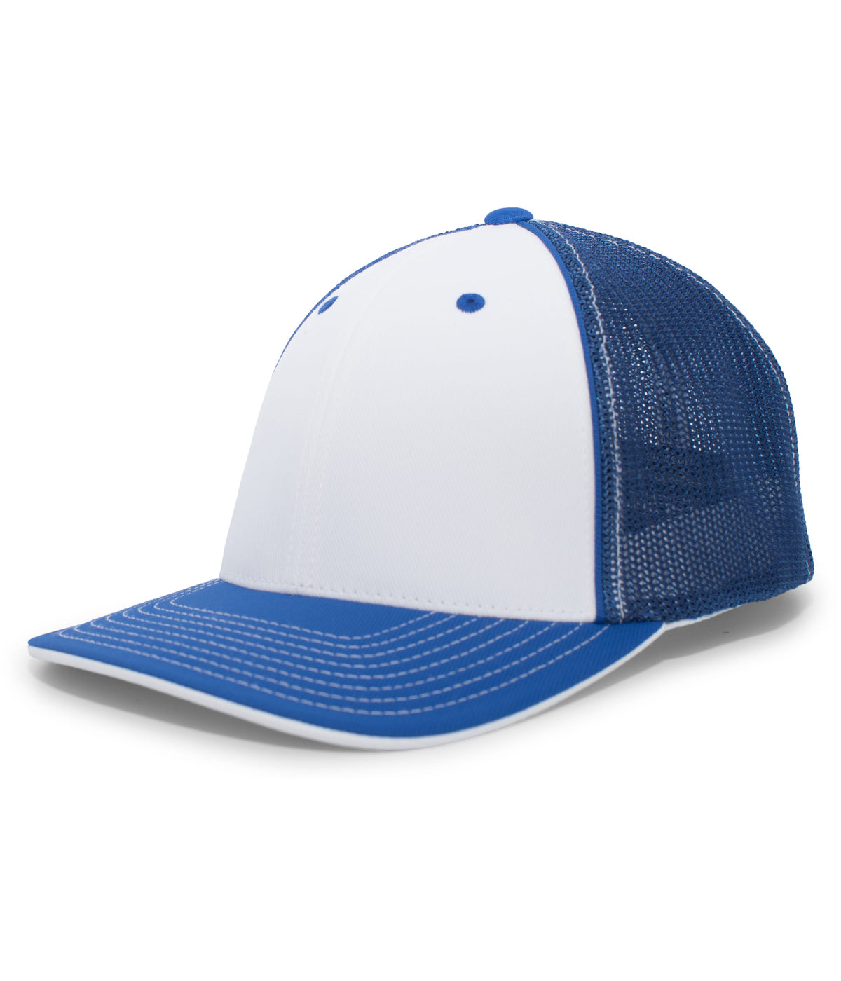 Pacific Headwear Trucker Flexfit Cap - WHITE/ROYAL/ROYAL