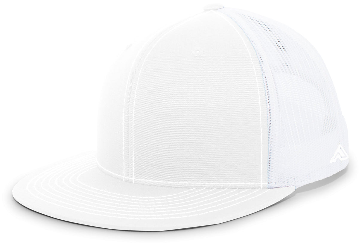 Pacific Headwear D-Series Trucker Snapback Cap - WHITE
