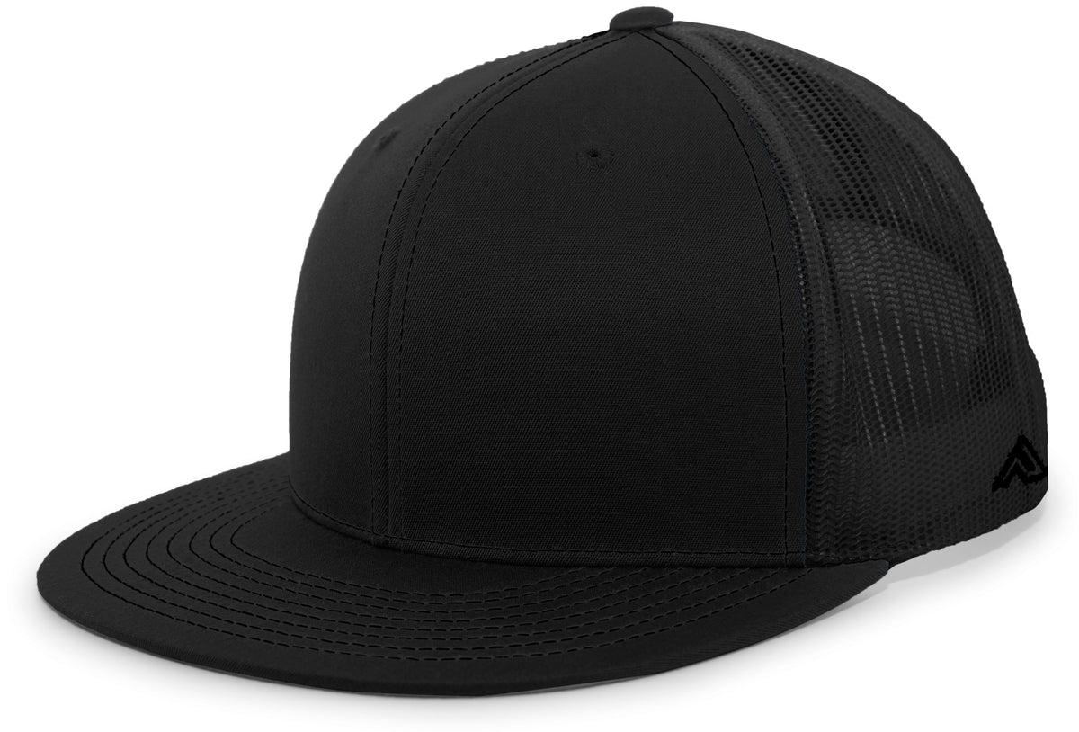 Pacific Headwear D-Series Trucker Snapback Cap - BLACK