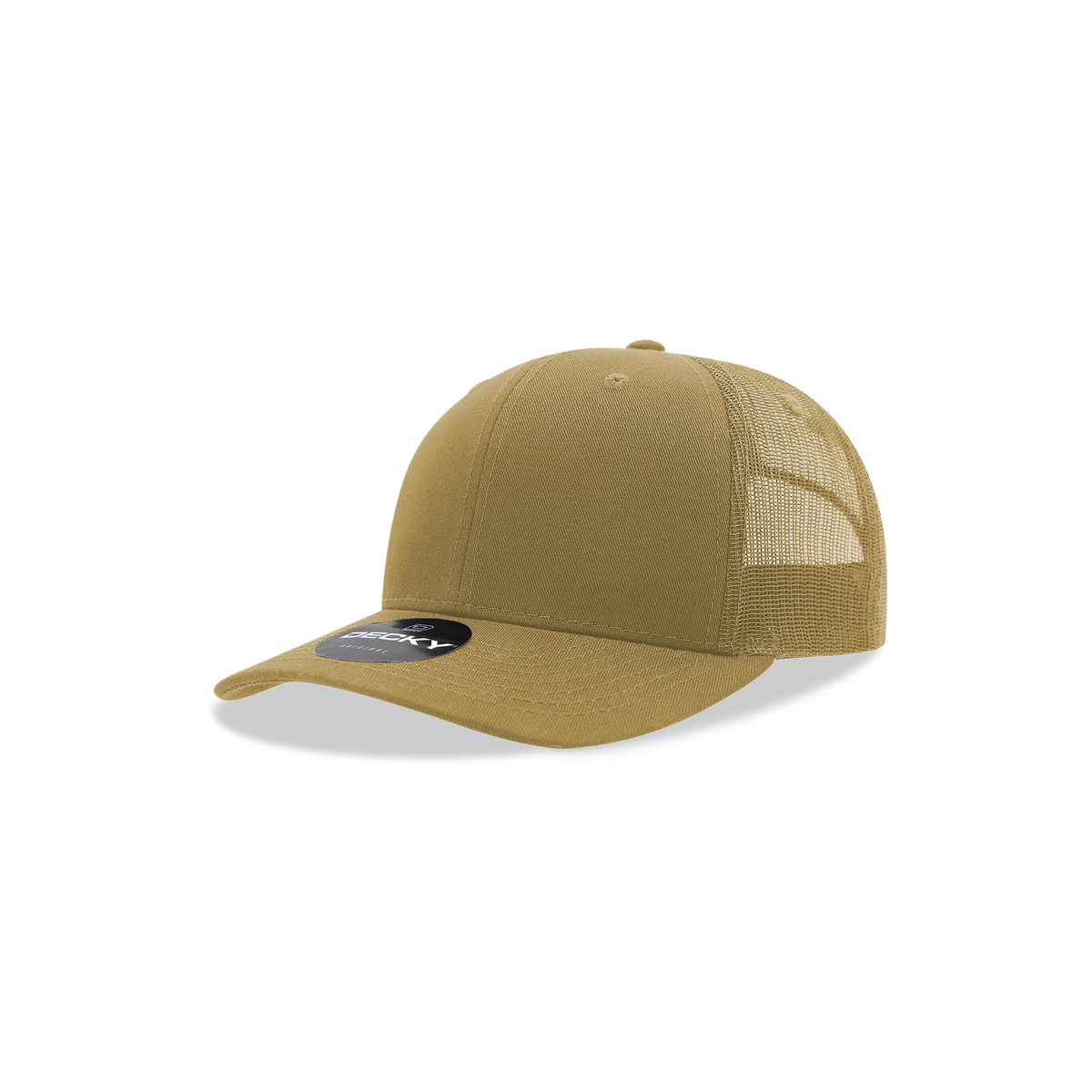Decky 5019 Youth 6 Panel Mid Profile Structured Cotton Trucker - Khaki
