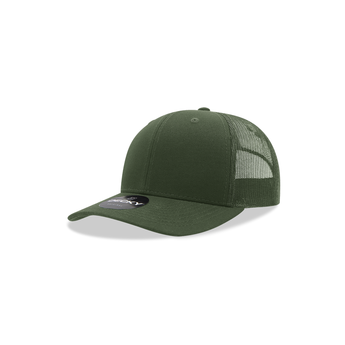 Decky 5019 Youth 6 Panel Mid Profile Structured Cotton Trucker - Olive