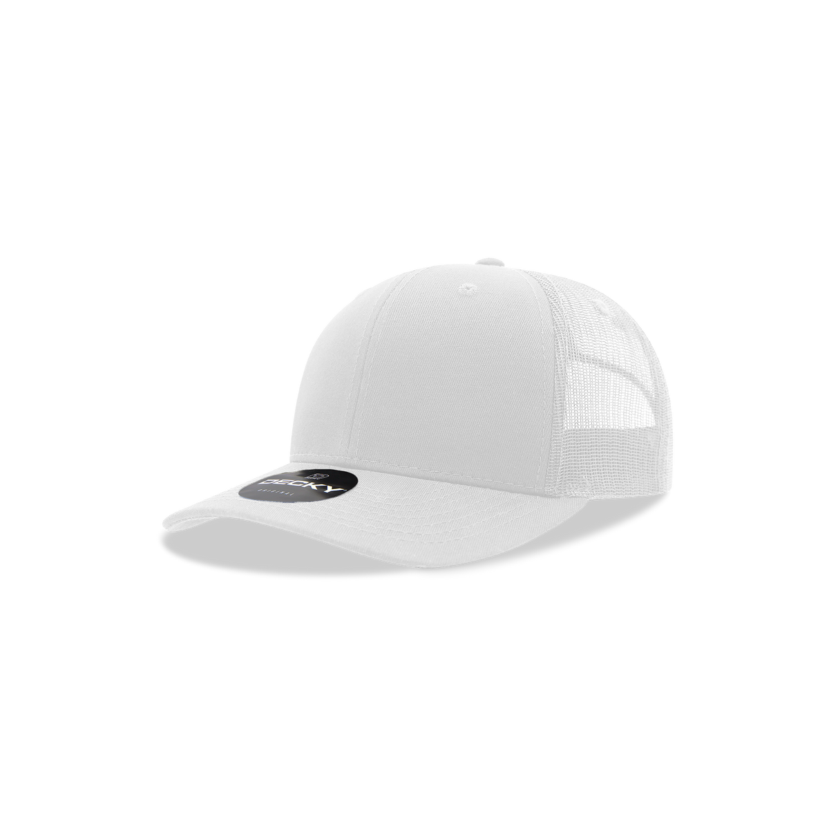 Decky 5019 Youth 6 Panel Mid Profile Structured Cotton Trucker - White