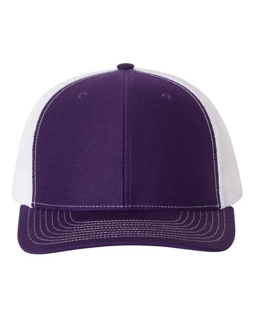 Richardson 112 Snapback Trucker Cap - Purple/ White