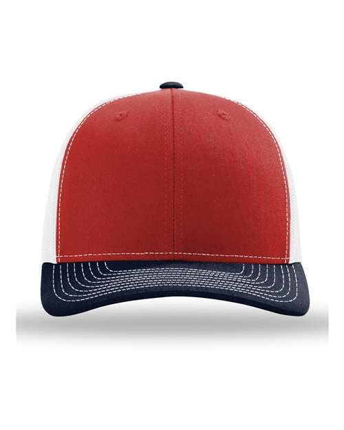 Richardson 112 Snapback Trucker Cap - Red/ White/ Navy