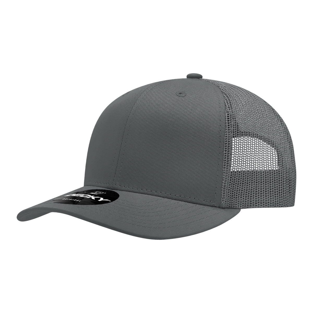 Decky 6021 6 Panel Mid Profile Classic Trucker - Charcoal
