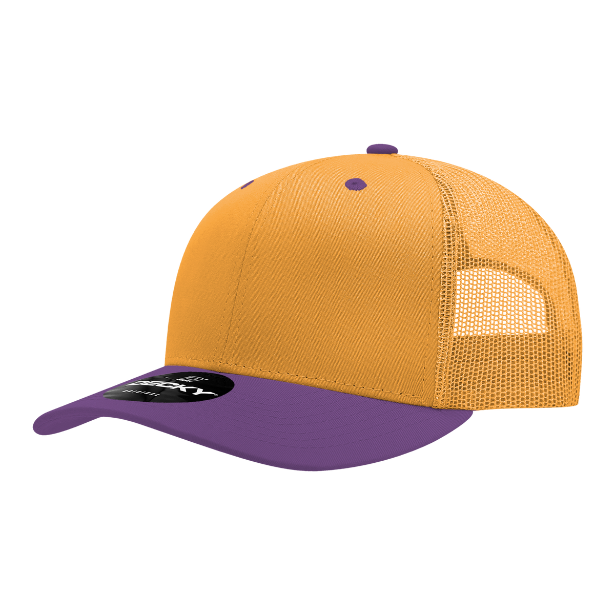 Decky 6021 6 Panel Mid Profile Classic Trucker - GLD/PUR