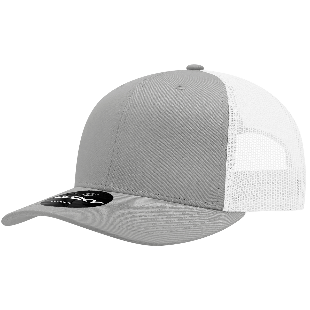 Decky 6021 6 Panel Mid Profile Classic Trucker - GRY/WHT