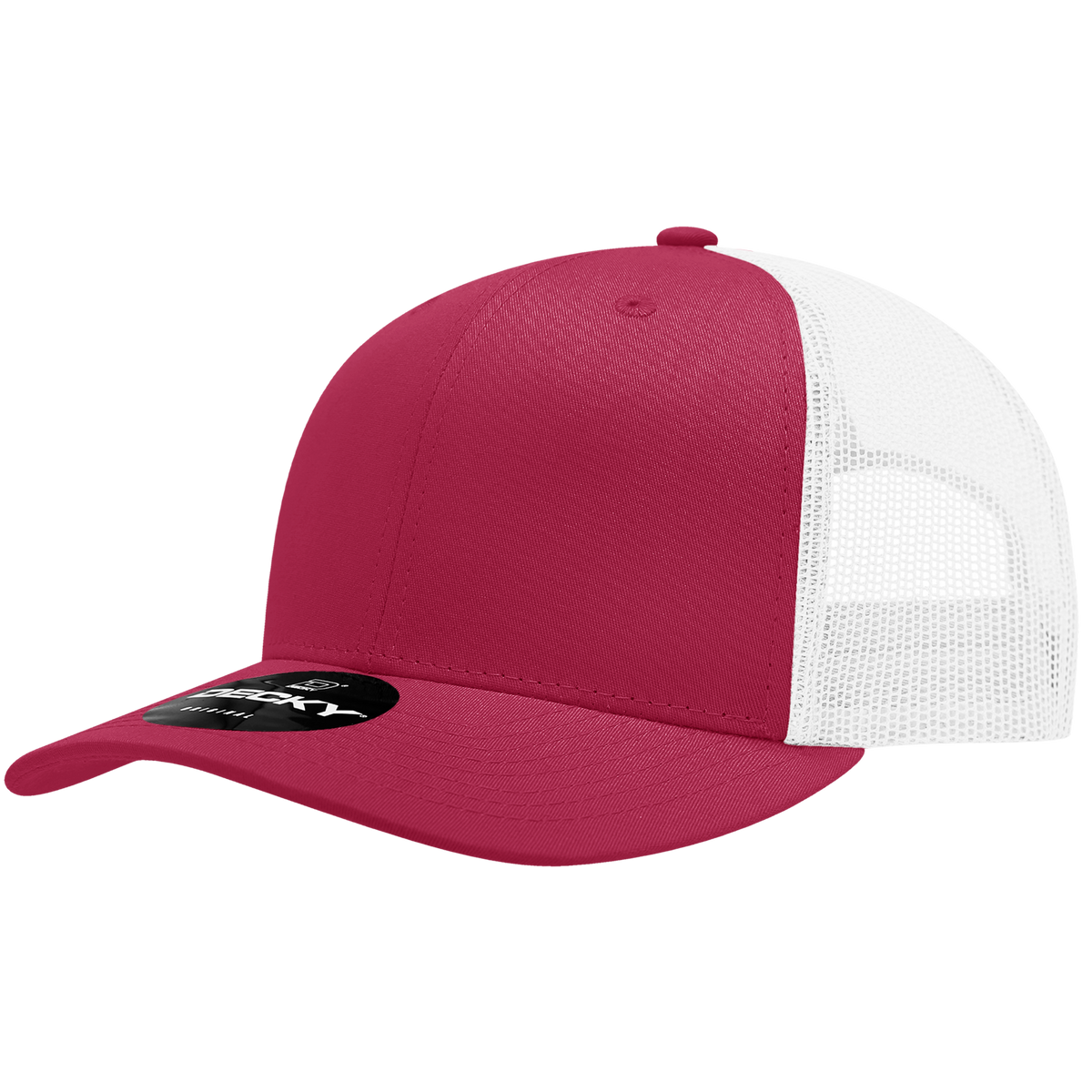 Decky 6021 6 Panel Mid Profile Classic Trucker - Hot Pink/White