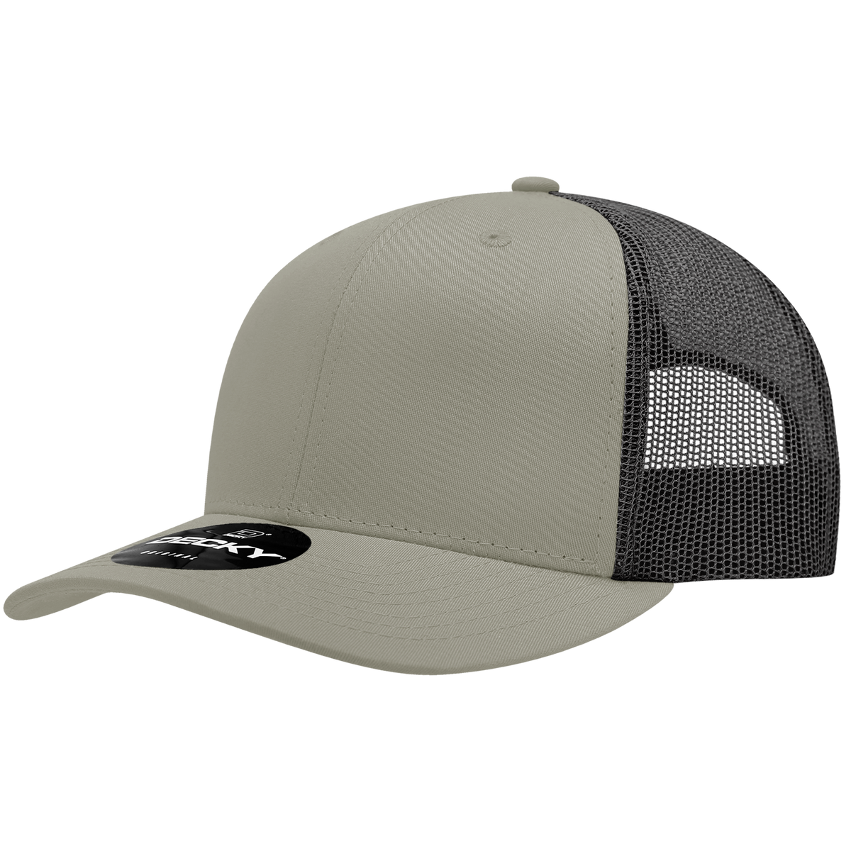 Decky 6021 6 Panel Mid Profile Classic Trucker - Khaki/Black