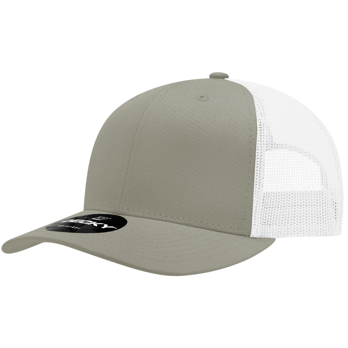 Decky 6021 6 Panel Mid Profile Classic Trucker - KHA/WHT