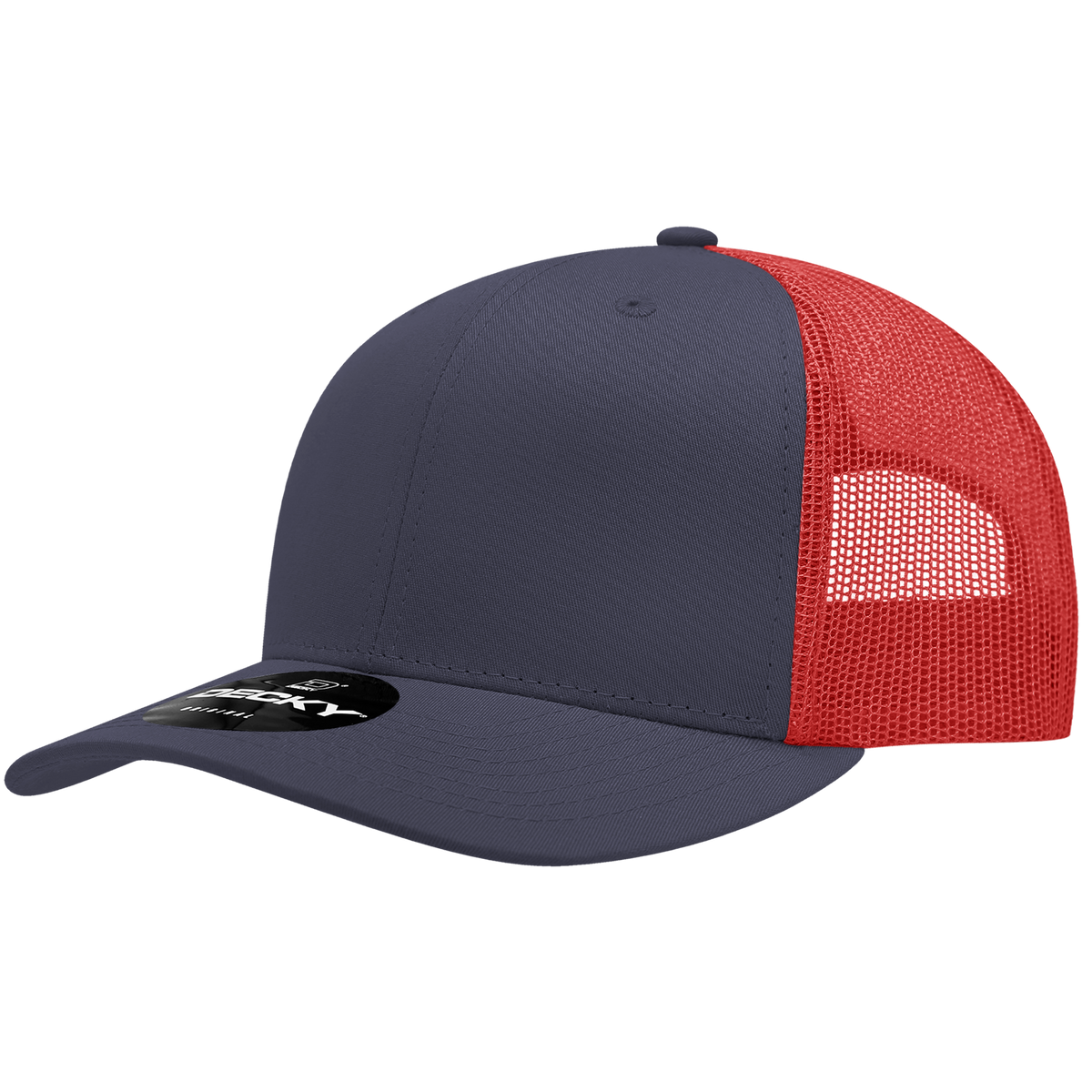 Decky 6021 6 Panel Mid Profile Classic Trucker - NVY/RED
