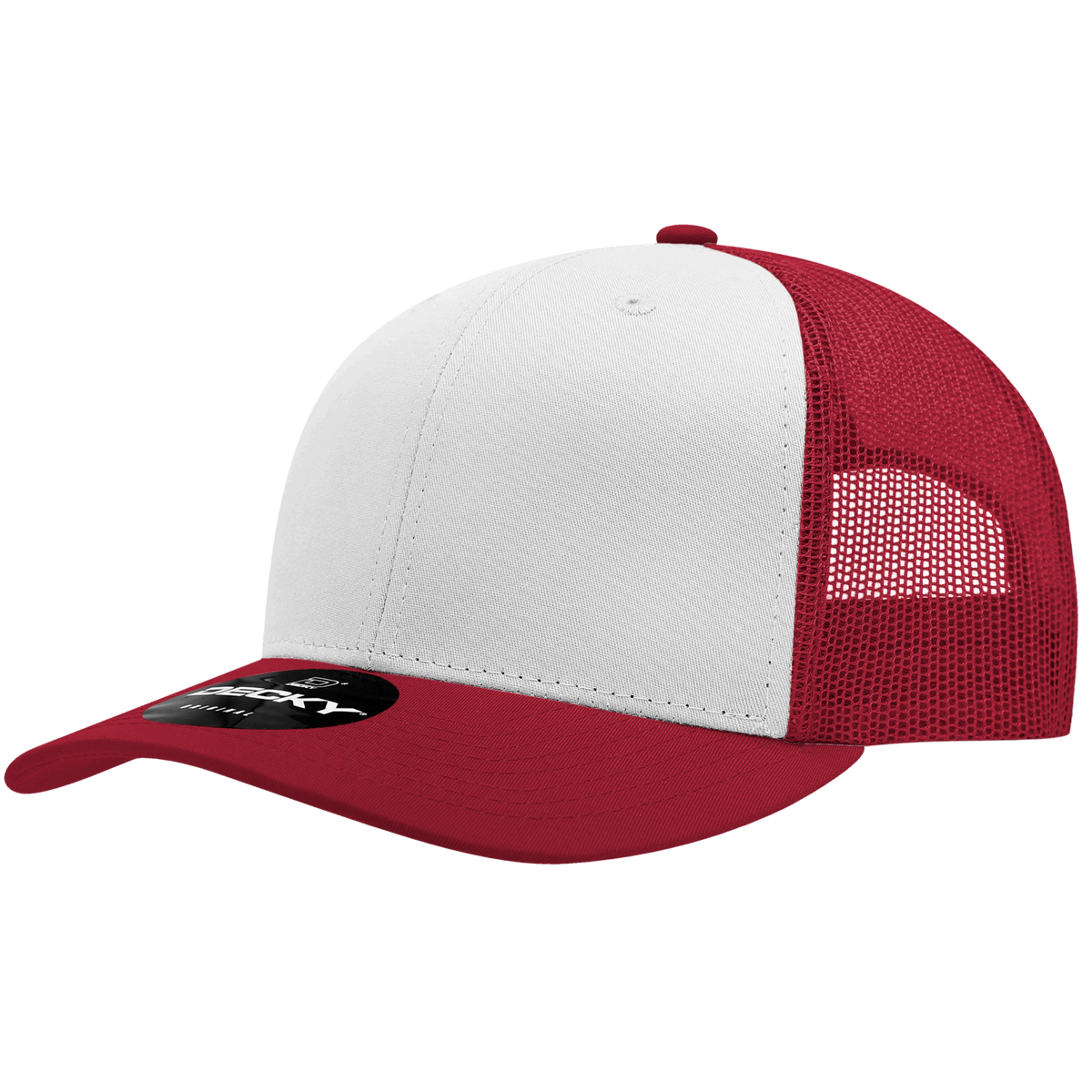 Decky 6021 6 Panel Mid Profile Classic Trucker - CAR/WHT/CAR