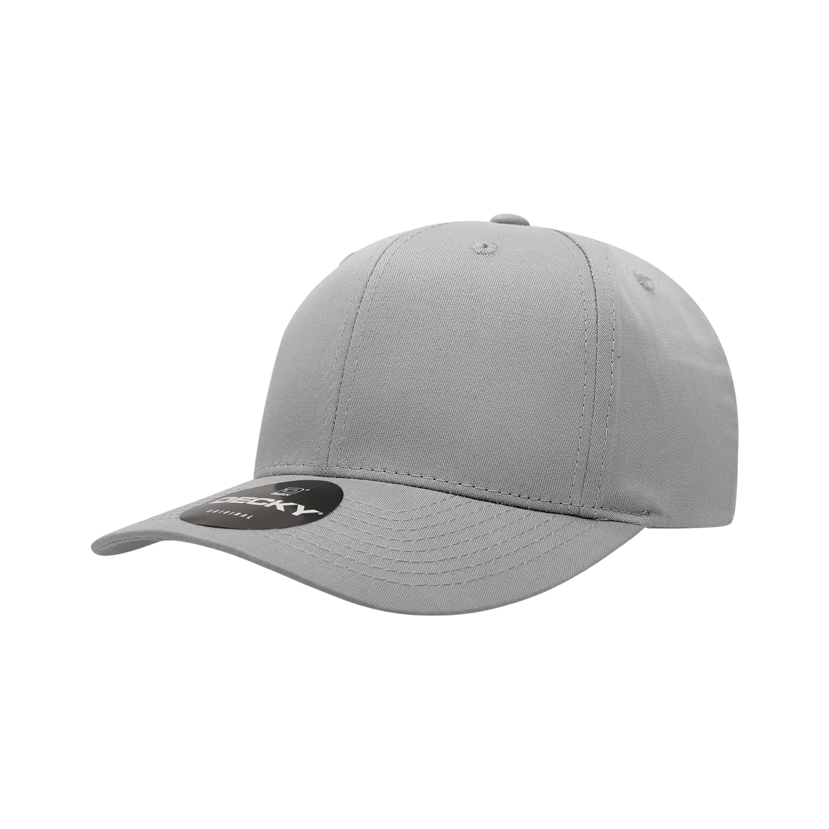 Decky 6022 6 Panel Mid Profile Structured Cotton Snapback - Grey
