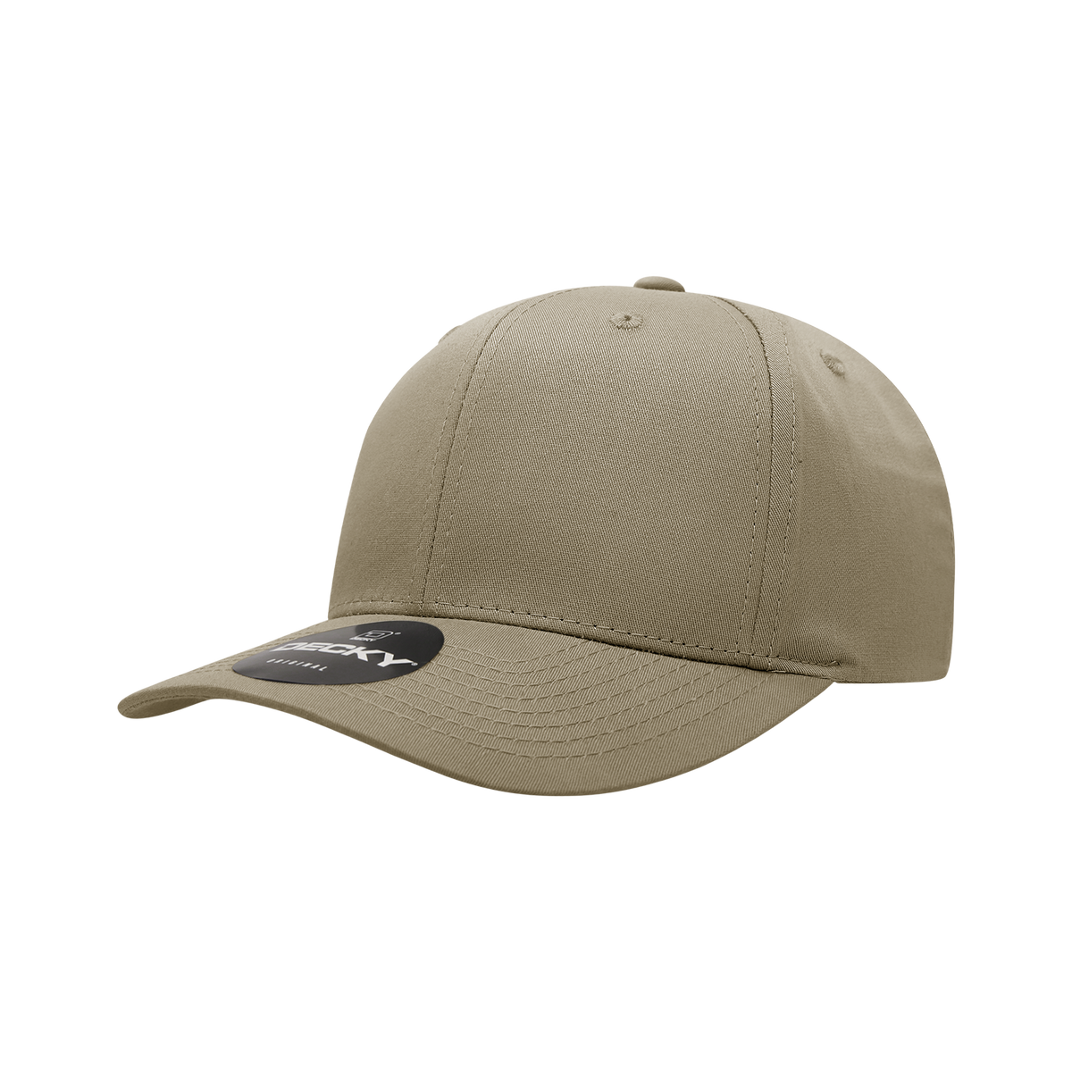 Decky 6022 6 Panel Mid Profile Structured Cotton Snapback - Khaki