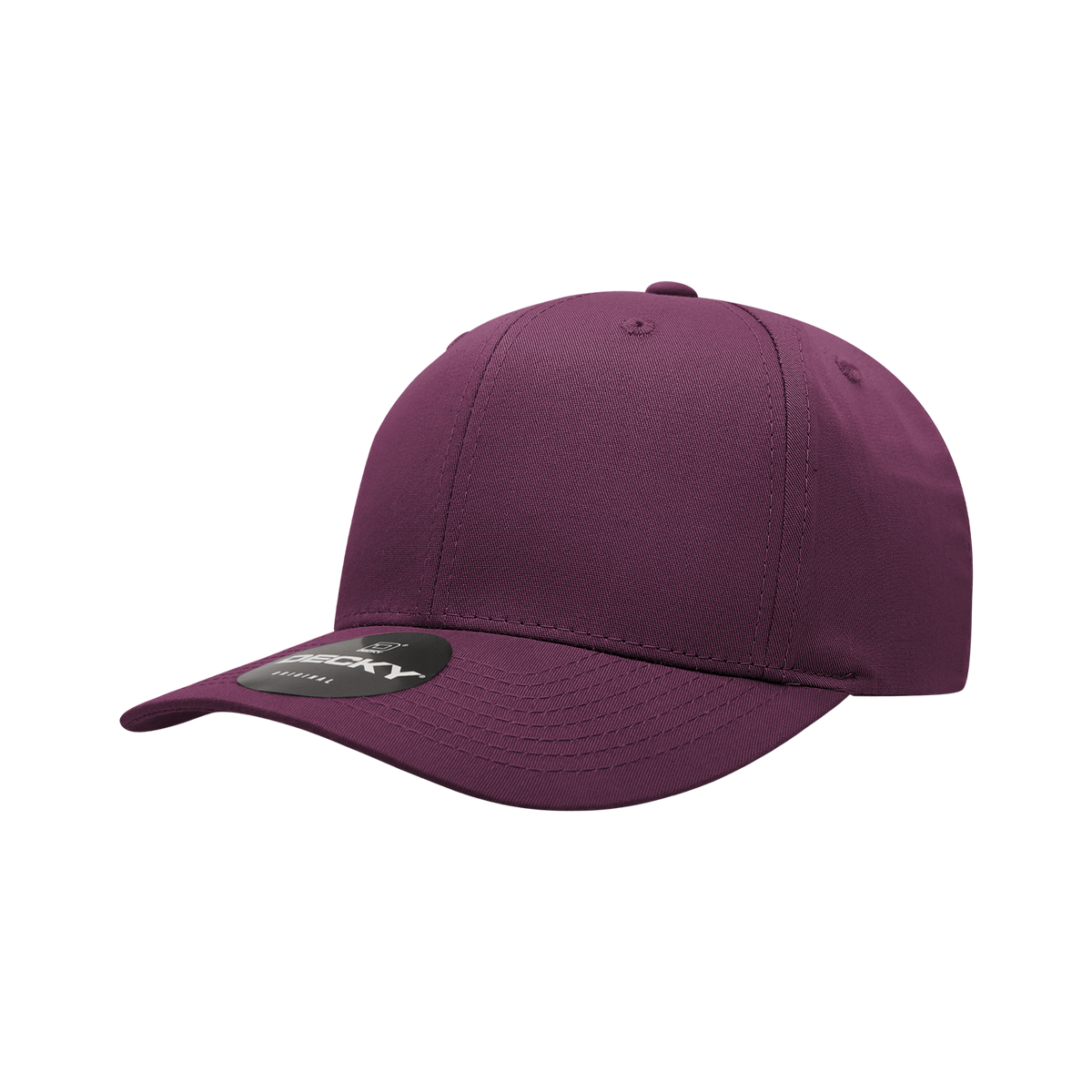 Decky 6022 6 Panel Mid Profile Structured Cotton Snapback - Maroon