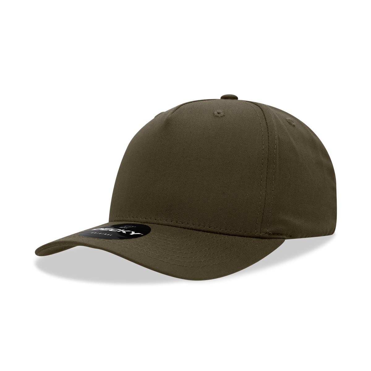 Decky 6024 5 Panel Mid Profile Structured Cotton Blend Cap - Brown
