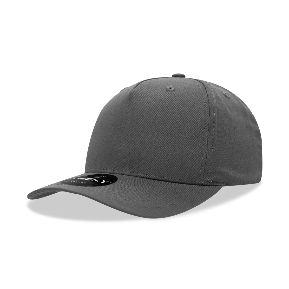 Decky 6024 5 Panel Mid Profile Structured Cotton Blend Cap - Charcoal