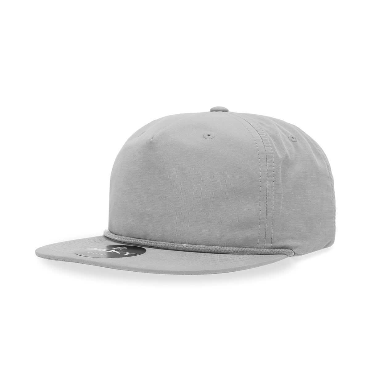 Decky 6032 5 Panel Half Dome Profile Relaxed Cotton Blend Rope Hat - Grey