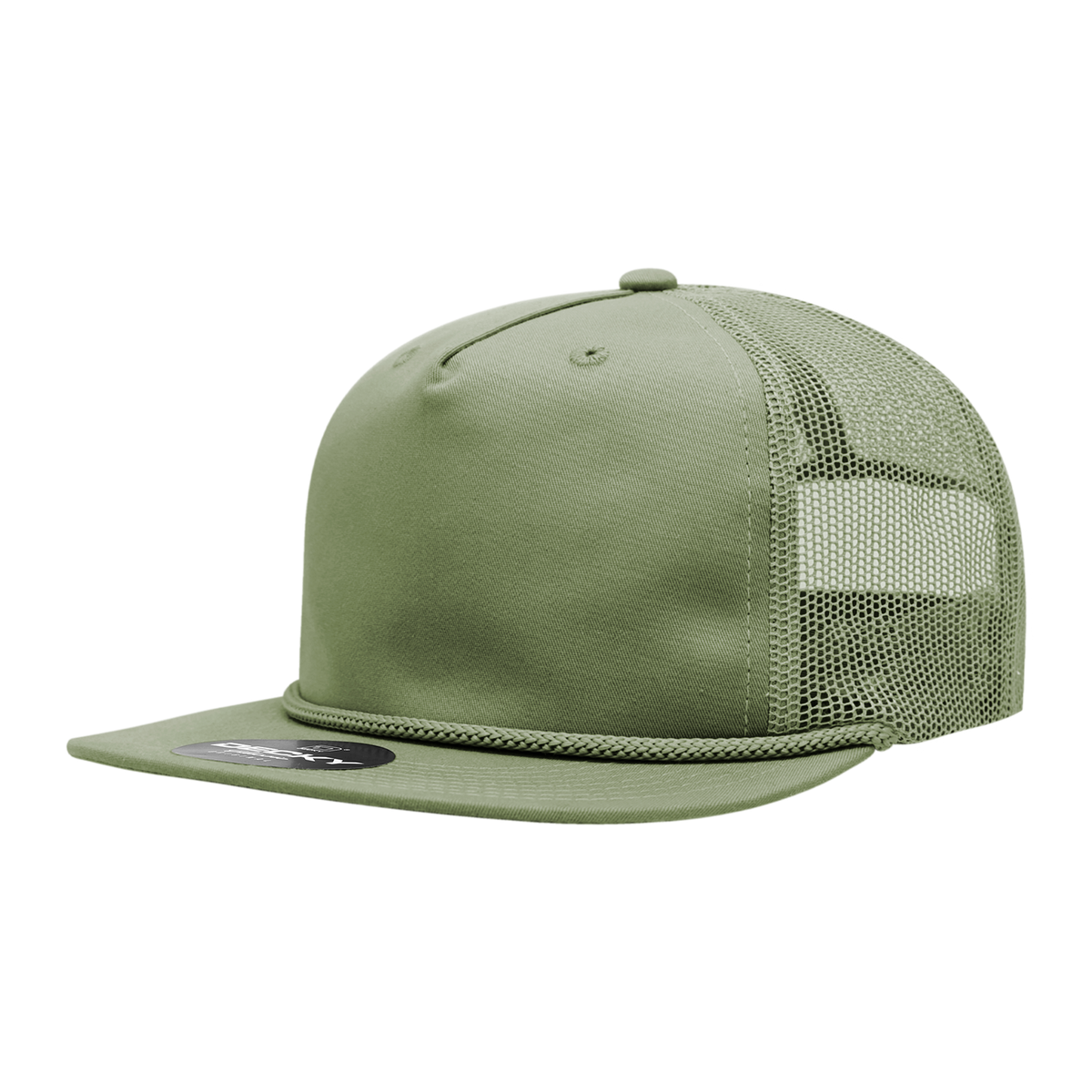 Decky 6041 5 Panel Half Dome Profile Relaxed Cotton Blend Trucker w/Rope - Loden