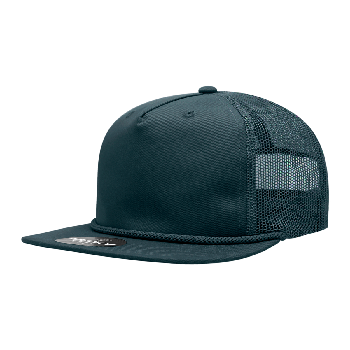 Decky 6041 5 Panel Half Dome Profile Relaxed Cotton Blend Trucker w/Rope - Navy