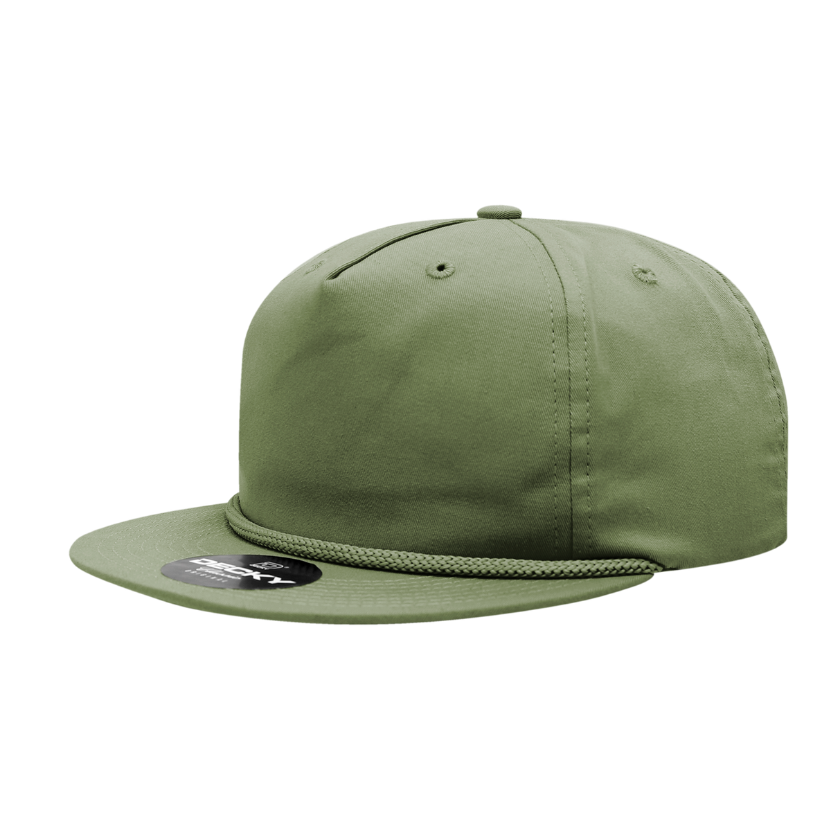 Decky 6042 5 Panel Half Dome Profile Relaxed Cotton Blend Rope Hat - Loden