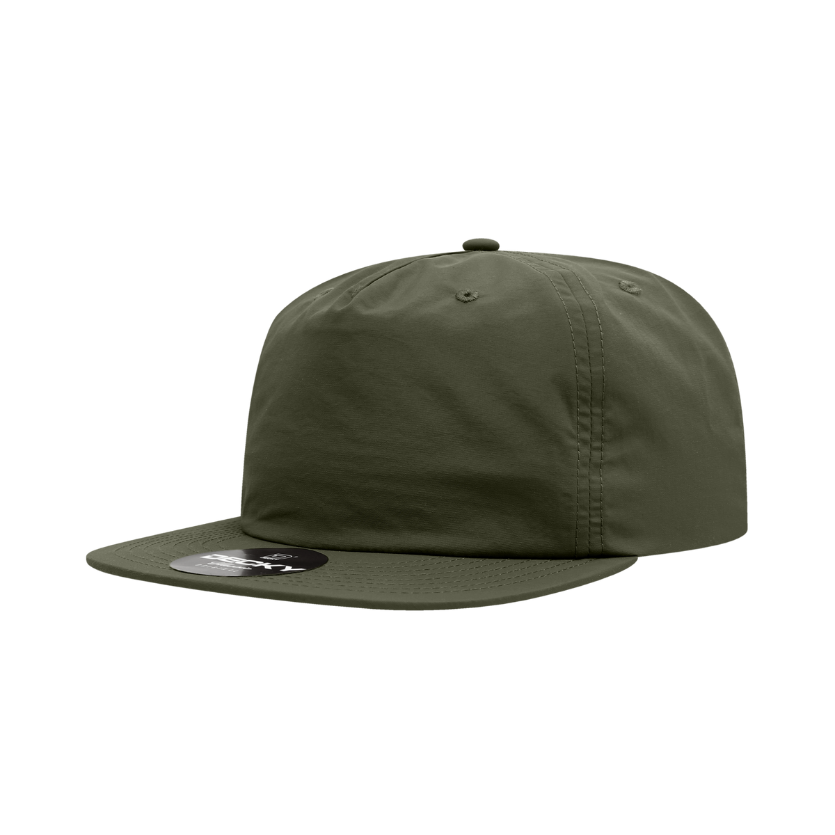 Decky 6050 5 Panel Half Dome Profile Relaxed Nylon Surf Hat - Olive