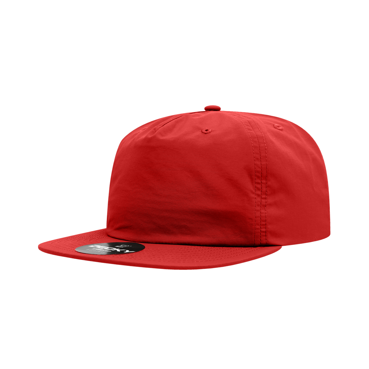 Decky 6050 5 Panel Half Dome Profile Relaxed Nylon Surf Hat - Red