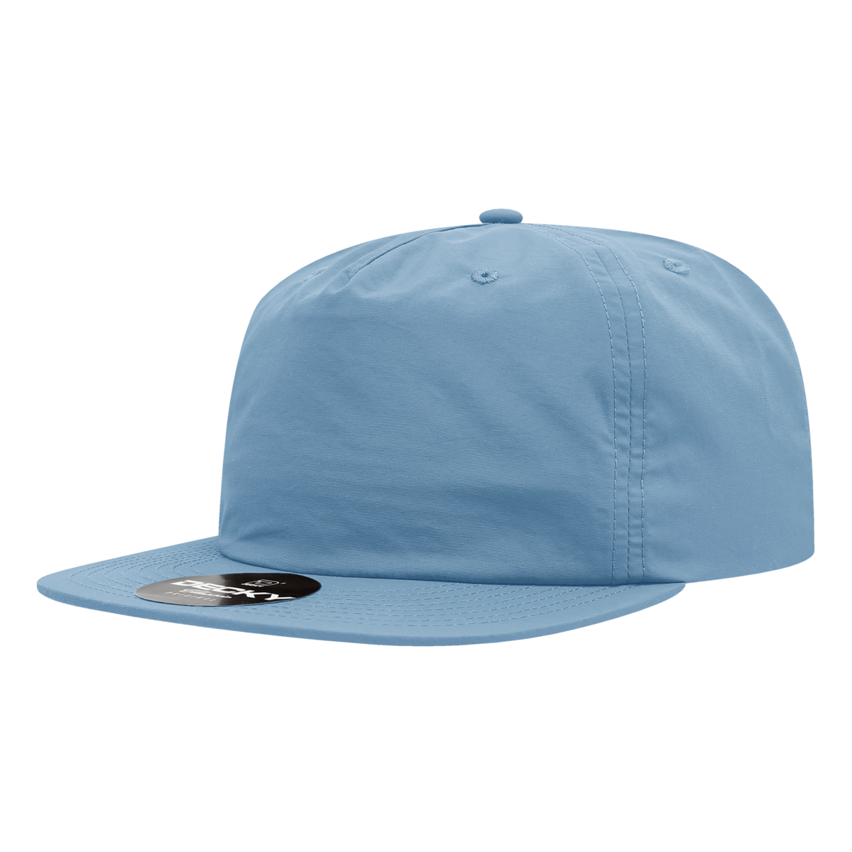Decky 6050 5 Panel Half Dome Profile Relaxed Nylon Surf Hat - Sky Blue
