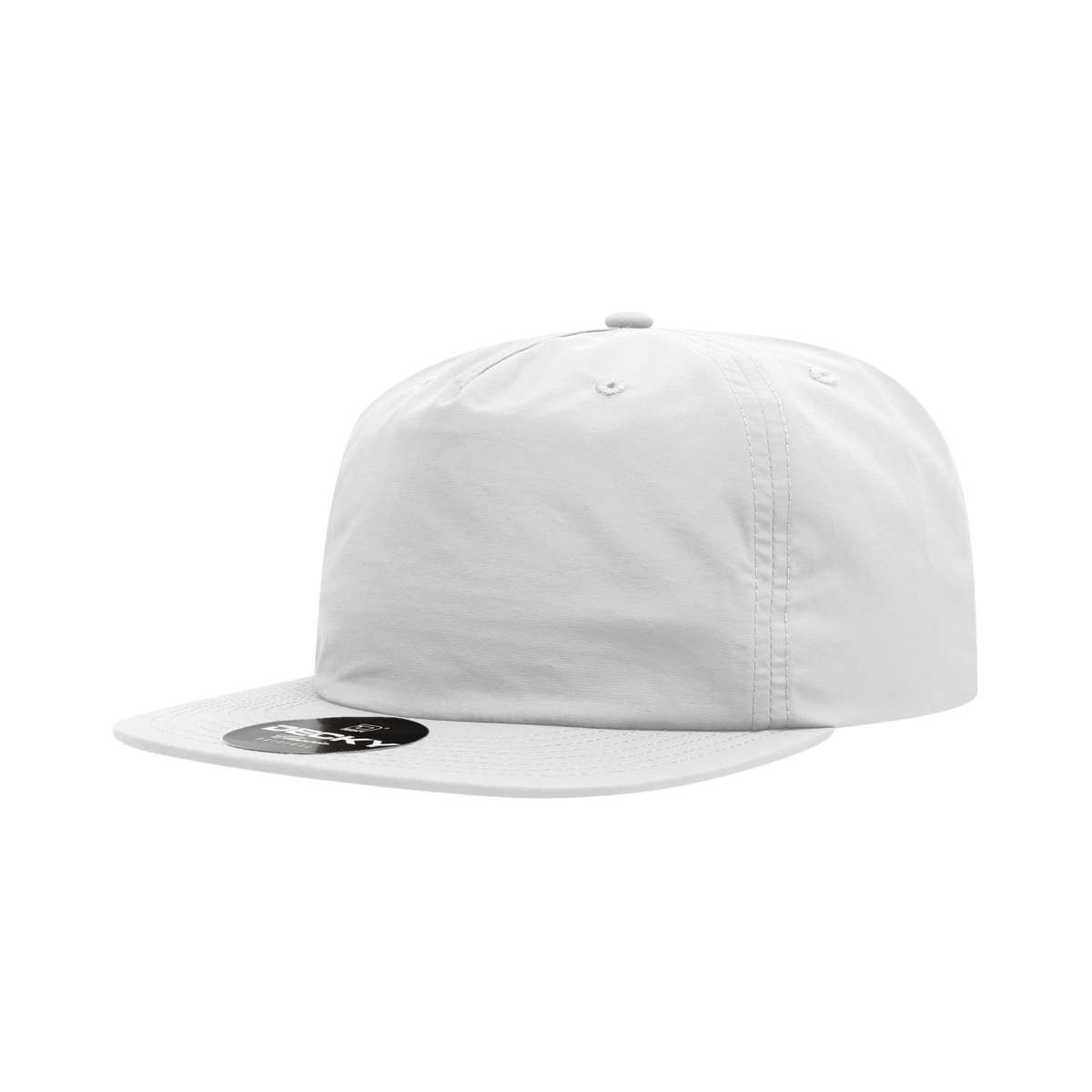 Decky 6050 5 Panel Half Dome Profile Relaxed Nylon Surf Hat - White