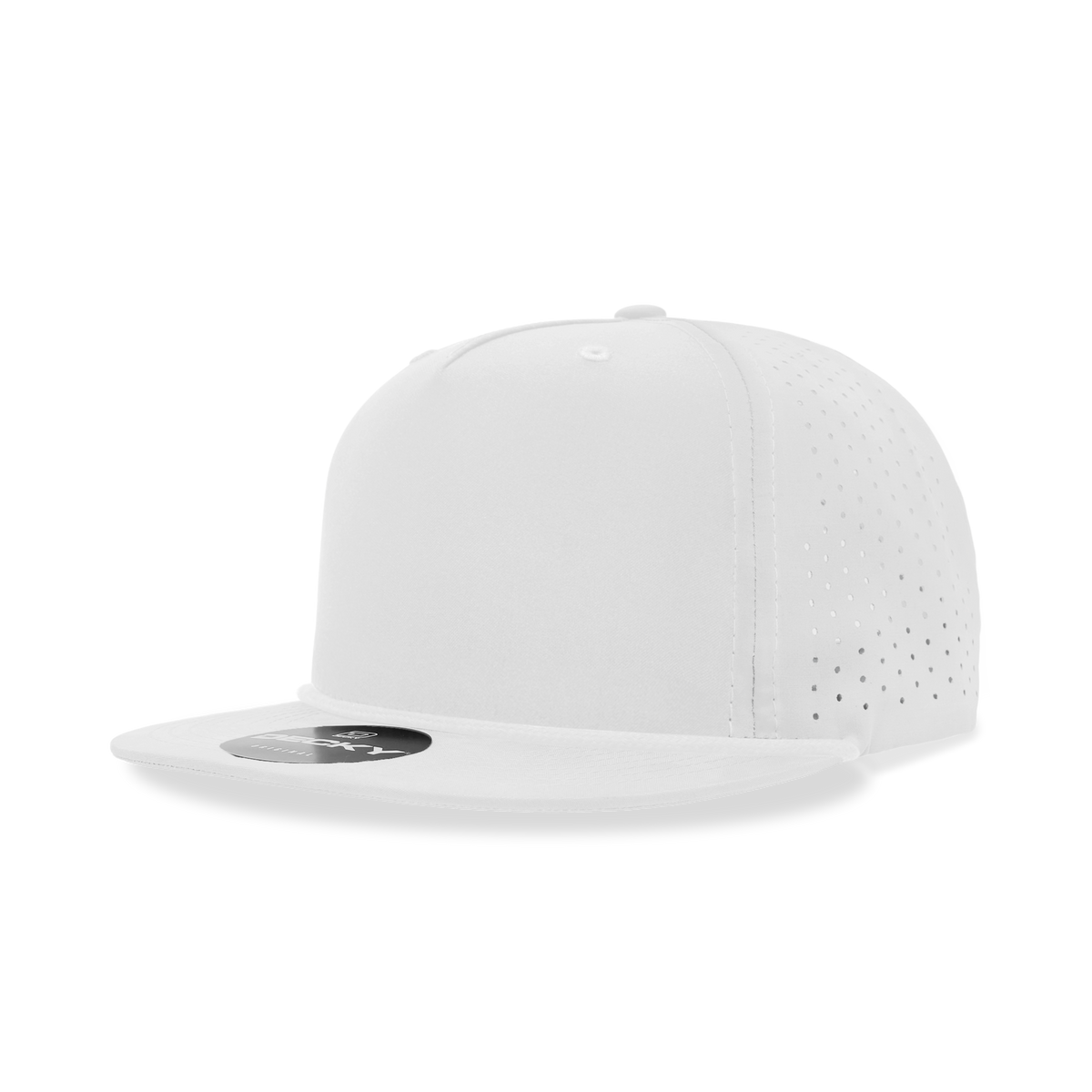 Decky 6226 5 Panel Half Dome Profile Relaxed Perforated Performance Rope Hat - White