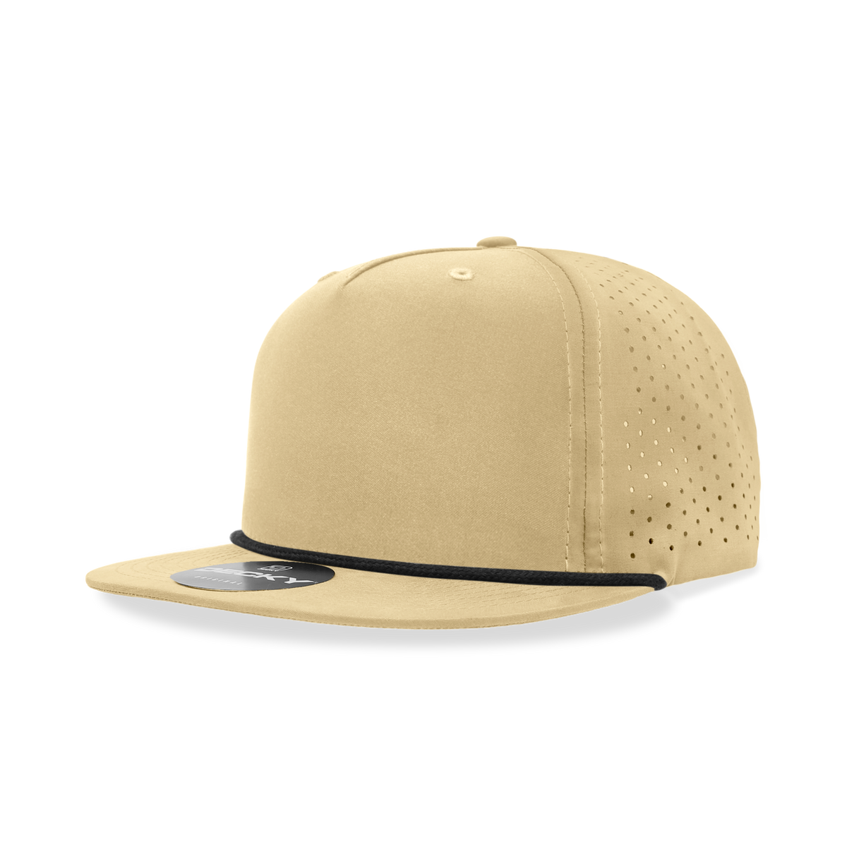 Decky 6226 5 Panel Half Dome Profile Relaxed Perforated Performance Rope Hat - Birch/Black