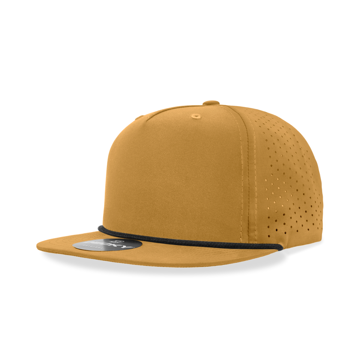 Decky 6226 5 Panel Half Dome Profile Relaxed Perforated Performance Rope Hat - Biscuit/Black