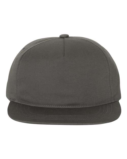 YP Classics Lightly-Structured Five-Panel Snapback Cap - Charcoal