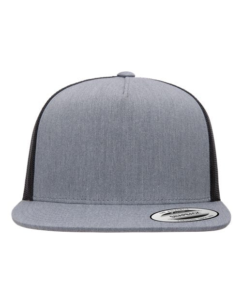 YP Classics Classic Five-Panel Trucker Cap - Heather/ Black