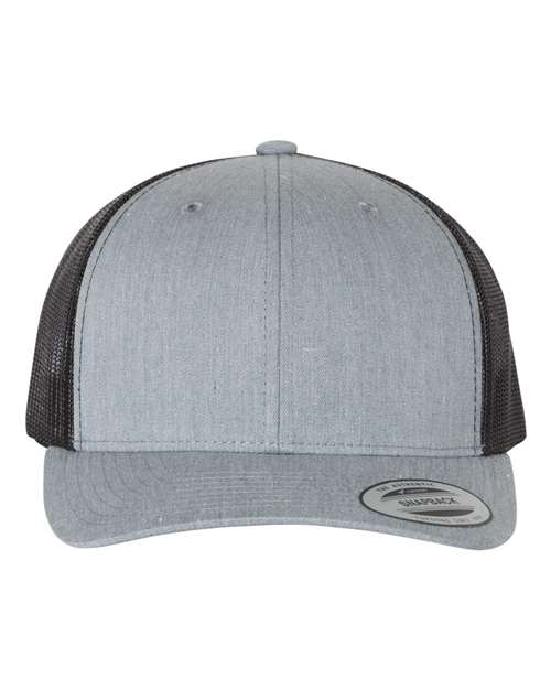 YP Classics Retro Trucker Cap - Heather Grey/ Black