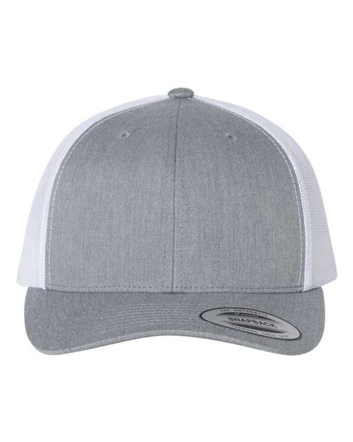 YP Classics Retro Trucker Cap - Heather Grey/ White